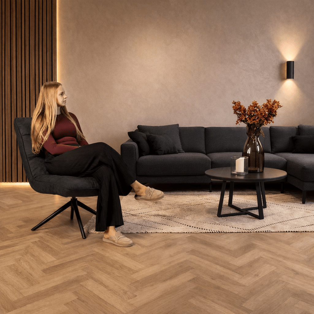 Industriële draaifauteuil antraciet eco-leer 360° draaibaar Yuki