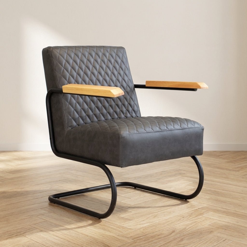 Industriële fauteuil Lars antraciet sfeerfoto in modern interieur