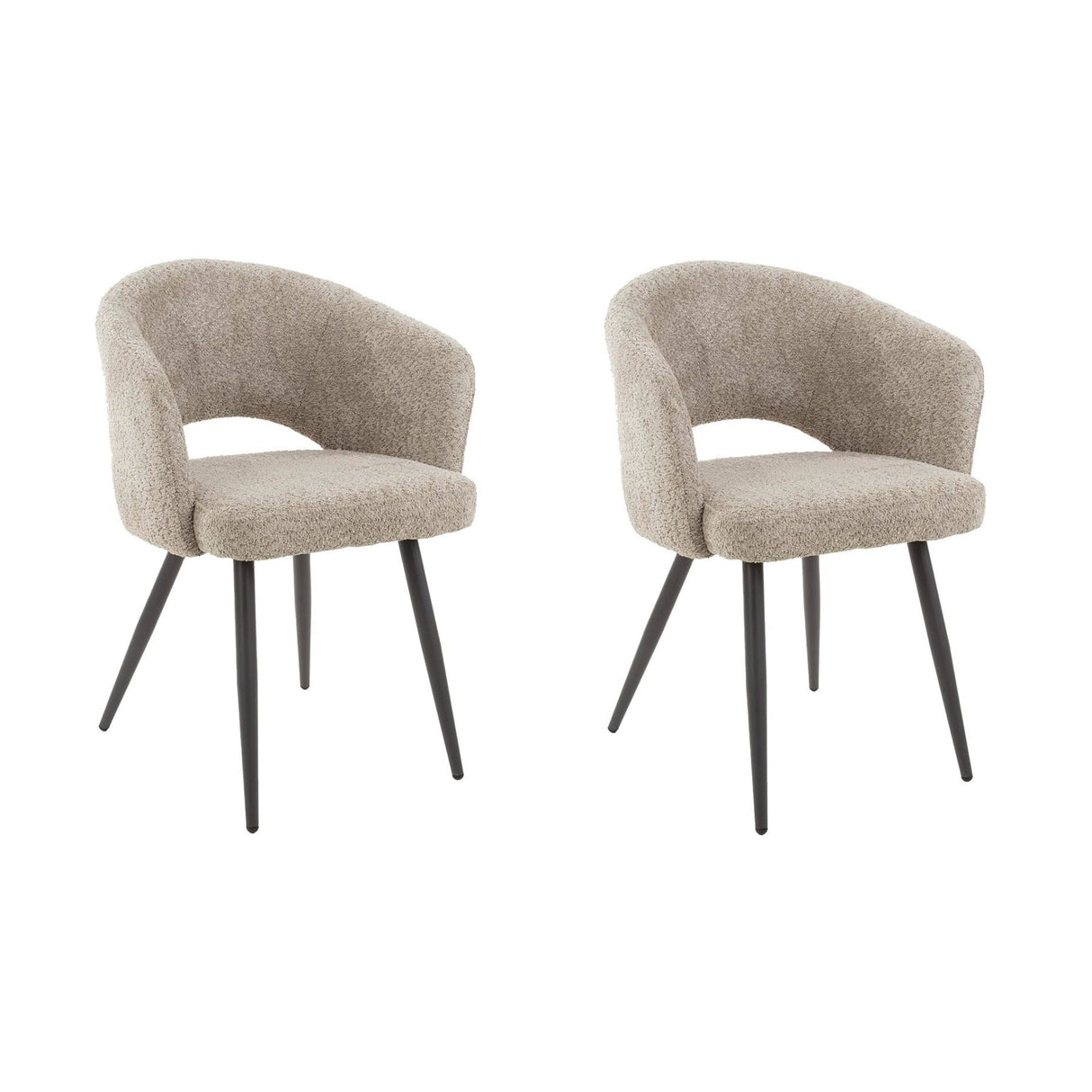Set van 2 eetkamerstoelen Cargo Bouclé Zand