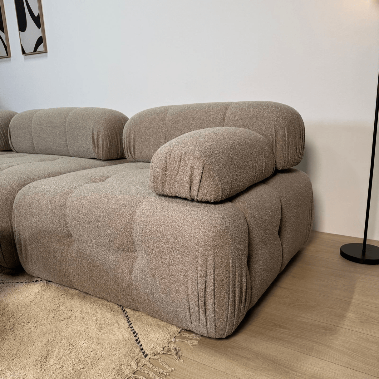 Modulaire bank 3-zits met hocker Doblo beige