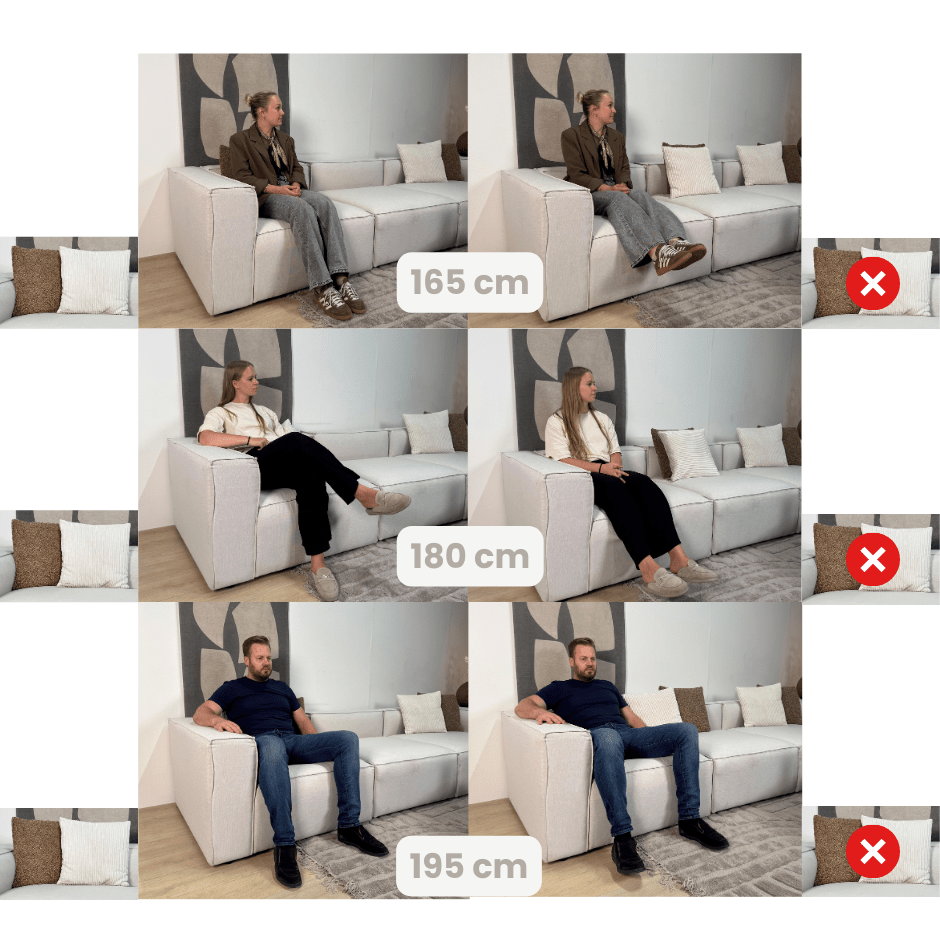 Modulaire hoekbank met losse hocker ecru beige linnen stof Fora - links