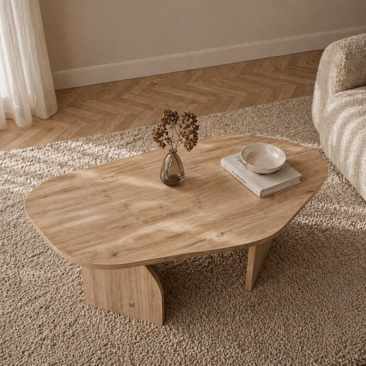 Table Basse Bio Chêne Mélamine - 105x65 cm - Support