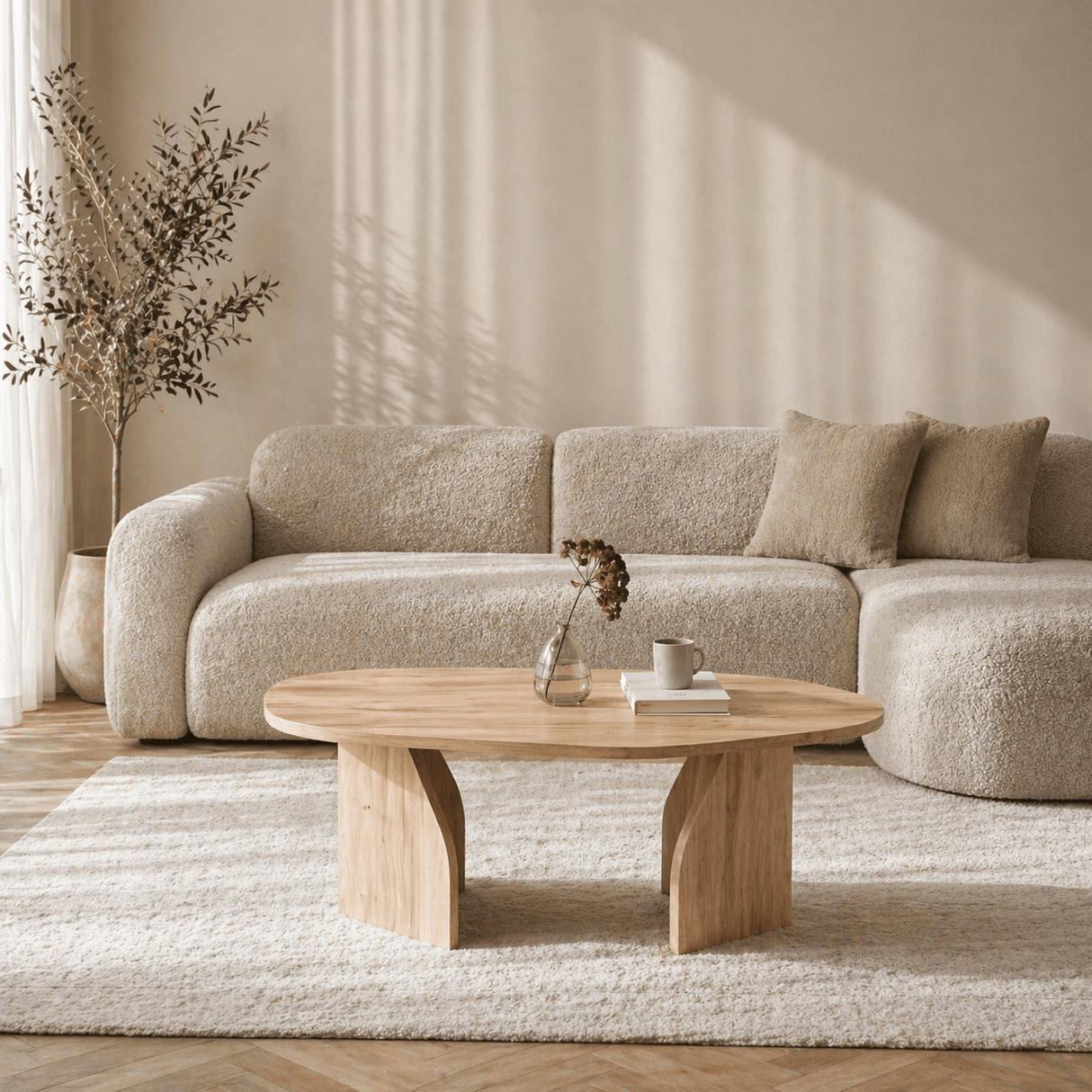 Table Basse Bio Chêne Mélamine - 105x65 cm - Support