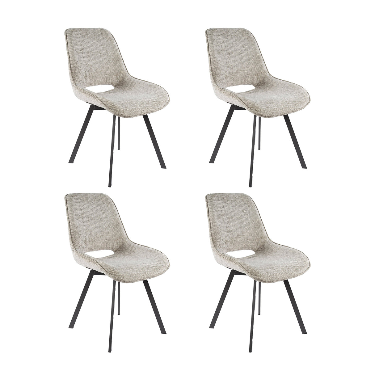 Ensemble de 4 chaises de salle à manger Riviera Rich sable pivotantes