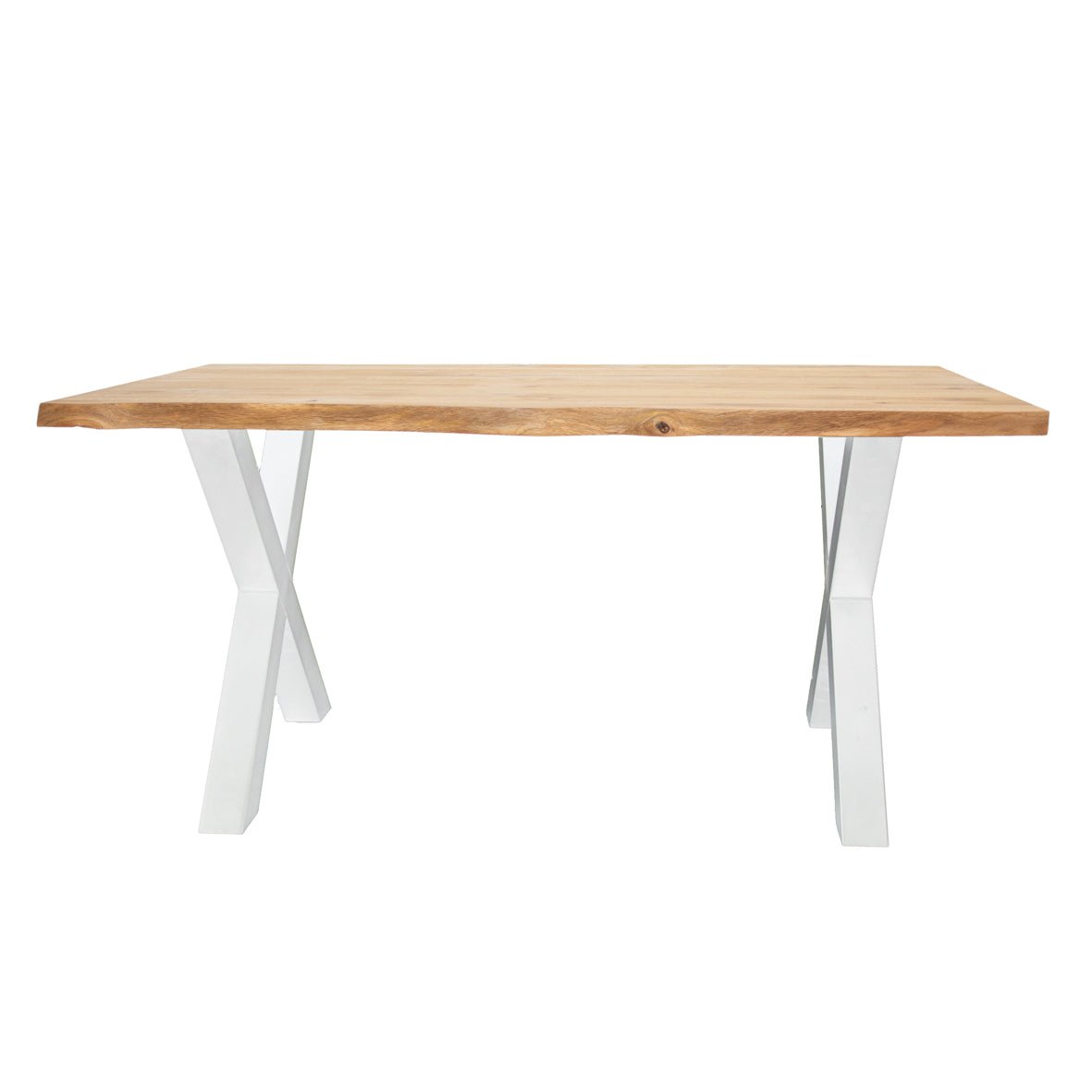 Eettafel Revi Eikenhout - Boomstamvorm - Witte X-poot