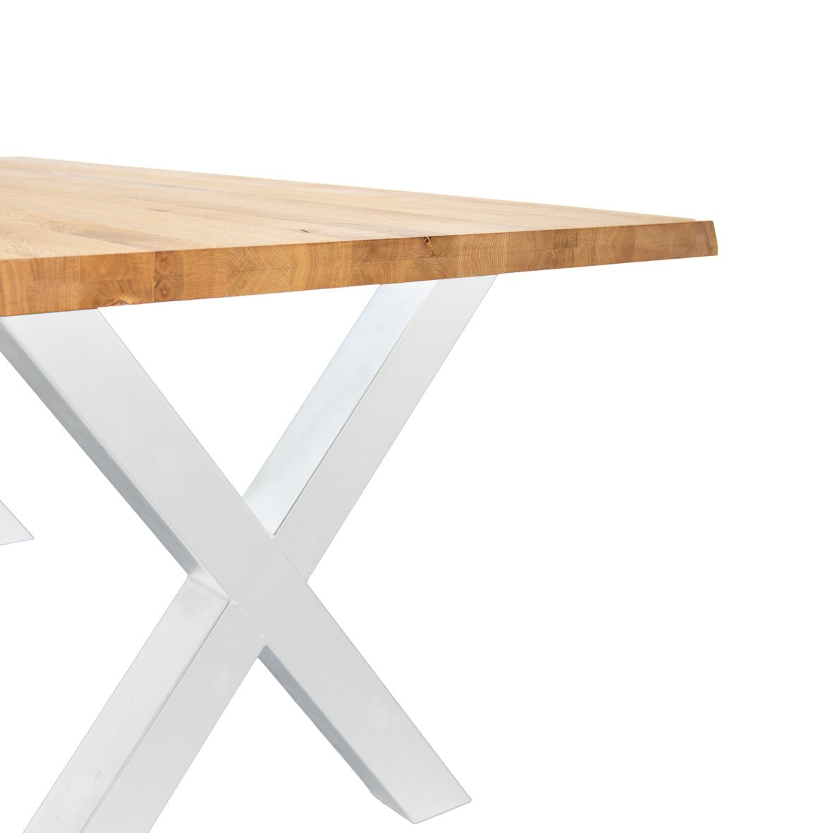 Eettafel Revi Eikenhout - Boomstamvorm - Witte X-poot