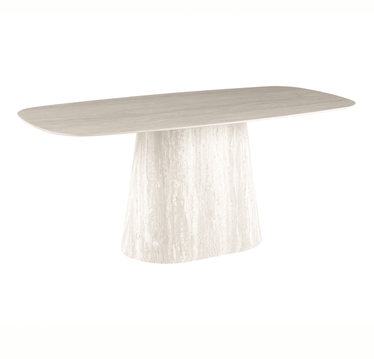 Eettafels-Sintered Stone Marmerlook Travertin Eettafel Lea 180x90 cm - Deens Ovaal-Dimehouse
