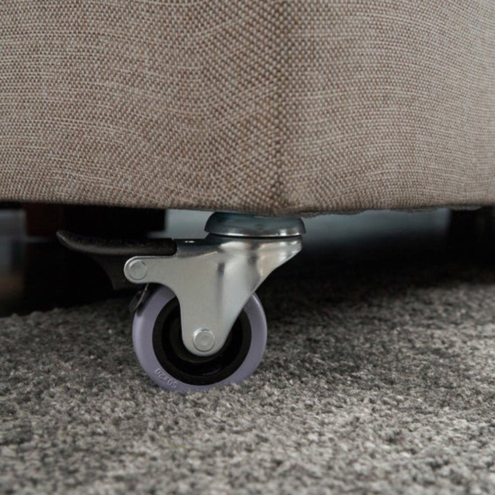 Canapé lit tissu taupe - XL 280x206 cm - à roulettes - Droite - Manama