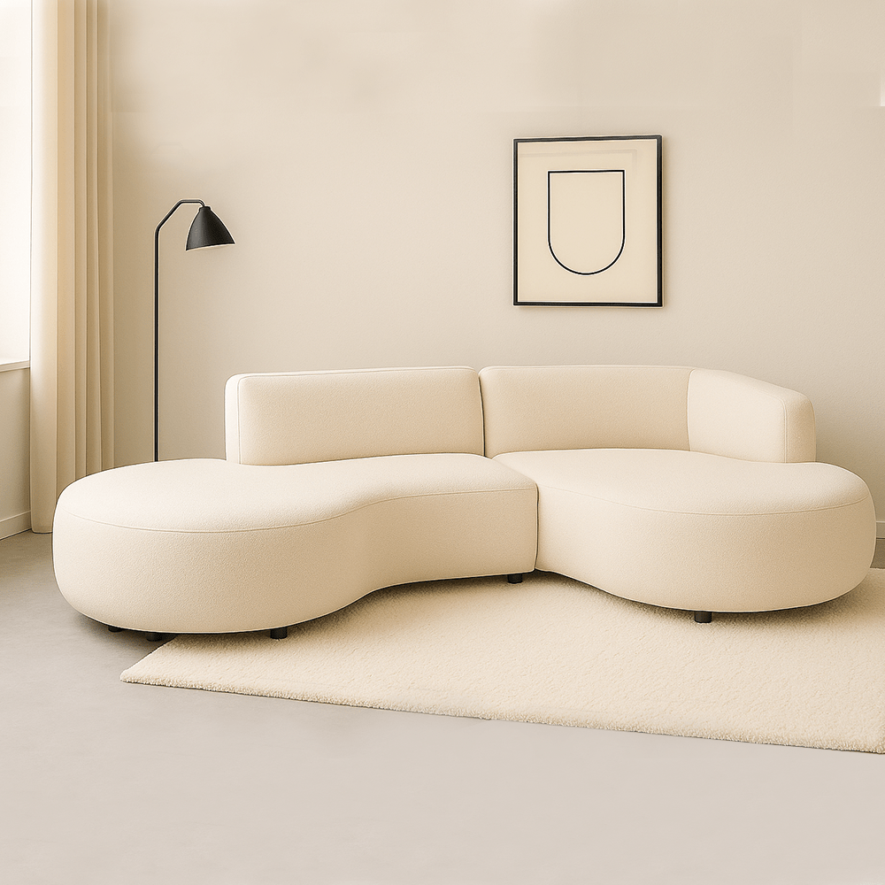 Hoekbank volledig organisch crème bouclé Sophie - rechts