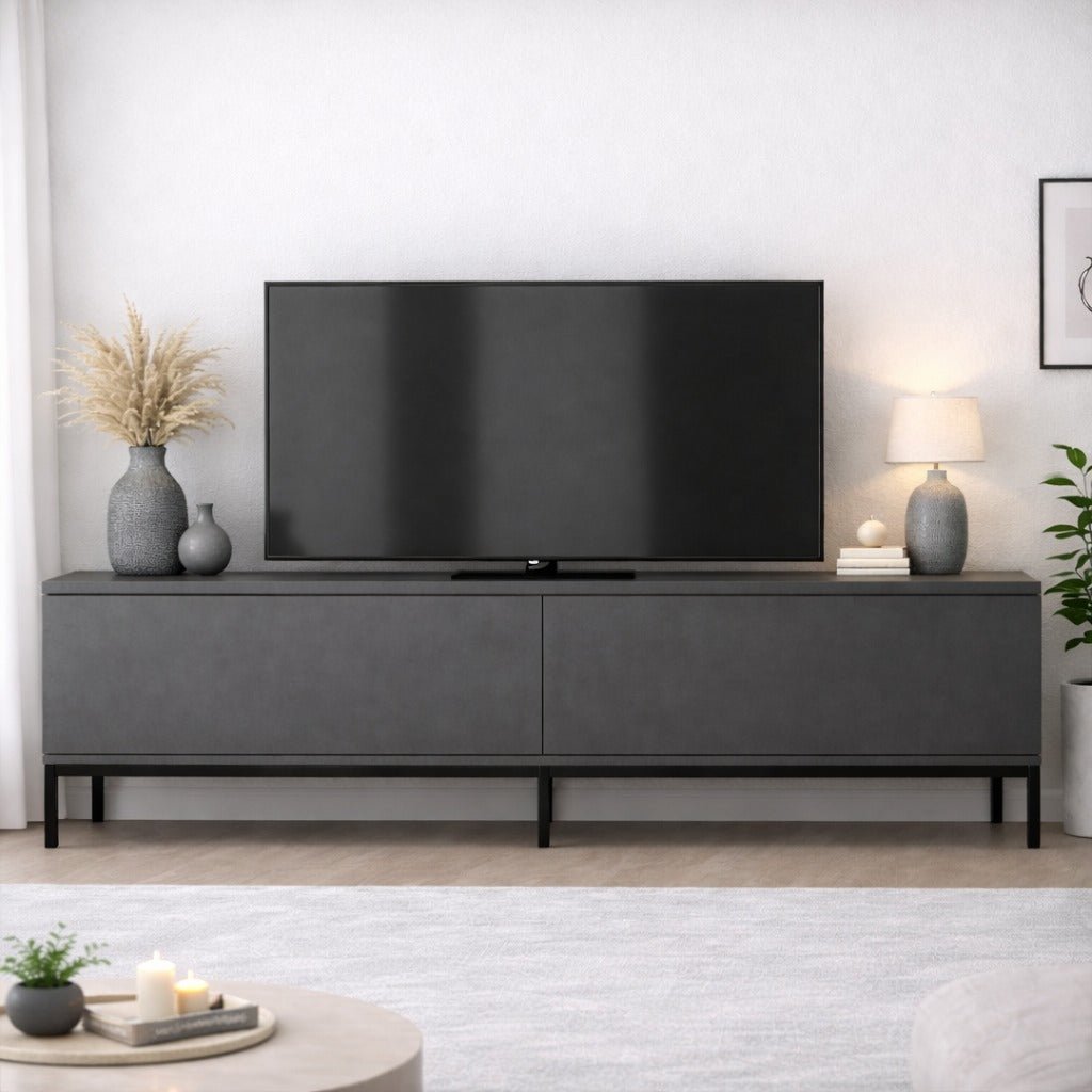 Meubles de télévision Lord Anthracite Black Mélamine 180x47x30 cm