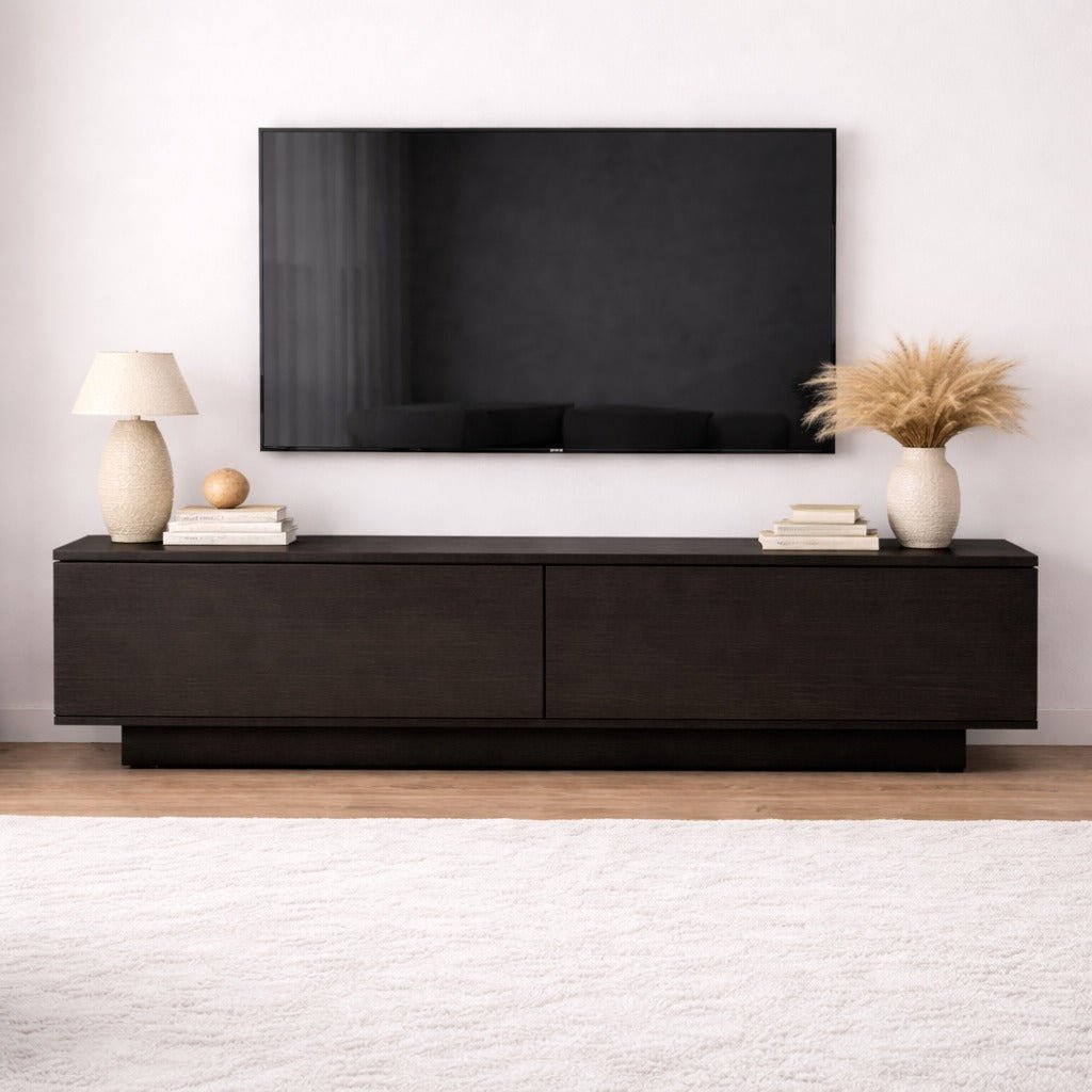 Meubles de télévision Merida Black Mélamine 140x38.2x35,5 cm