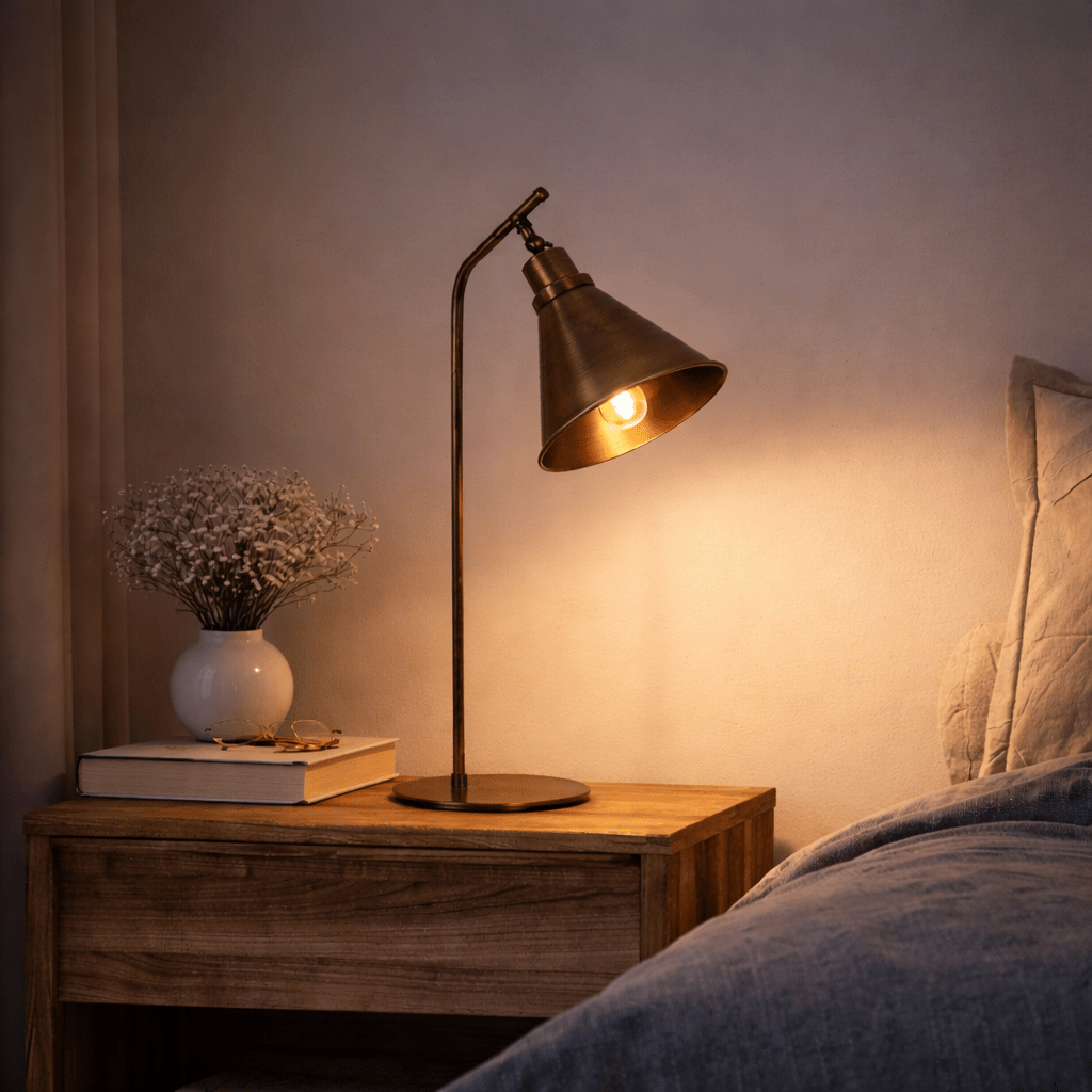 Lampe de table en métal couleur bronze Crimson