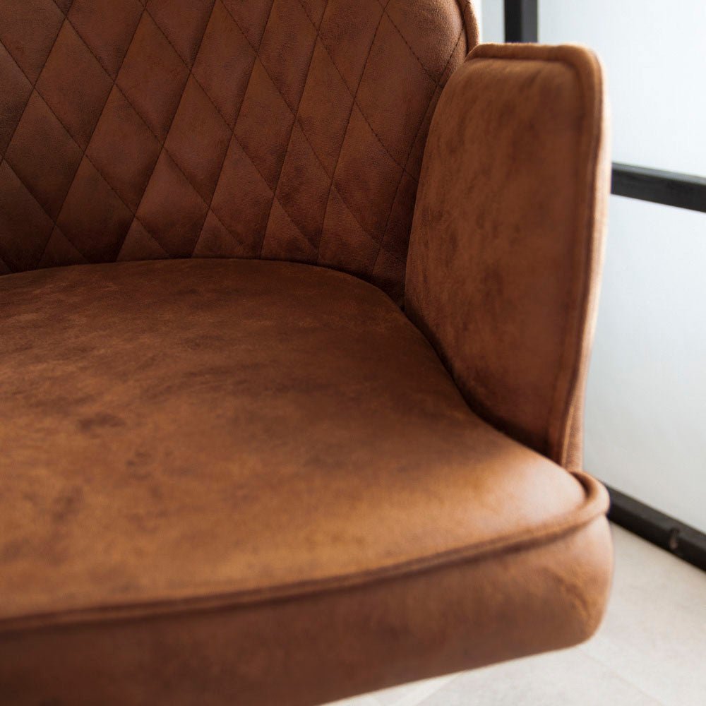 Tabouret de bar industriel réglable Novan cognac