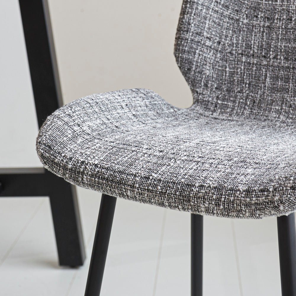 Tabouret de bar Beau 67cm de hauteur d'assise en chenille gris clair