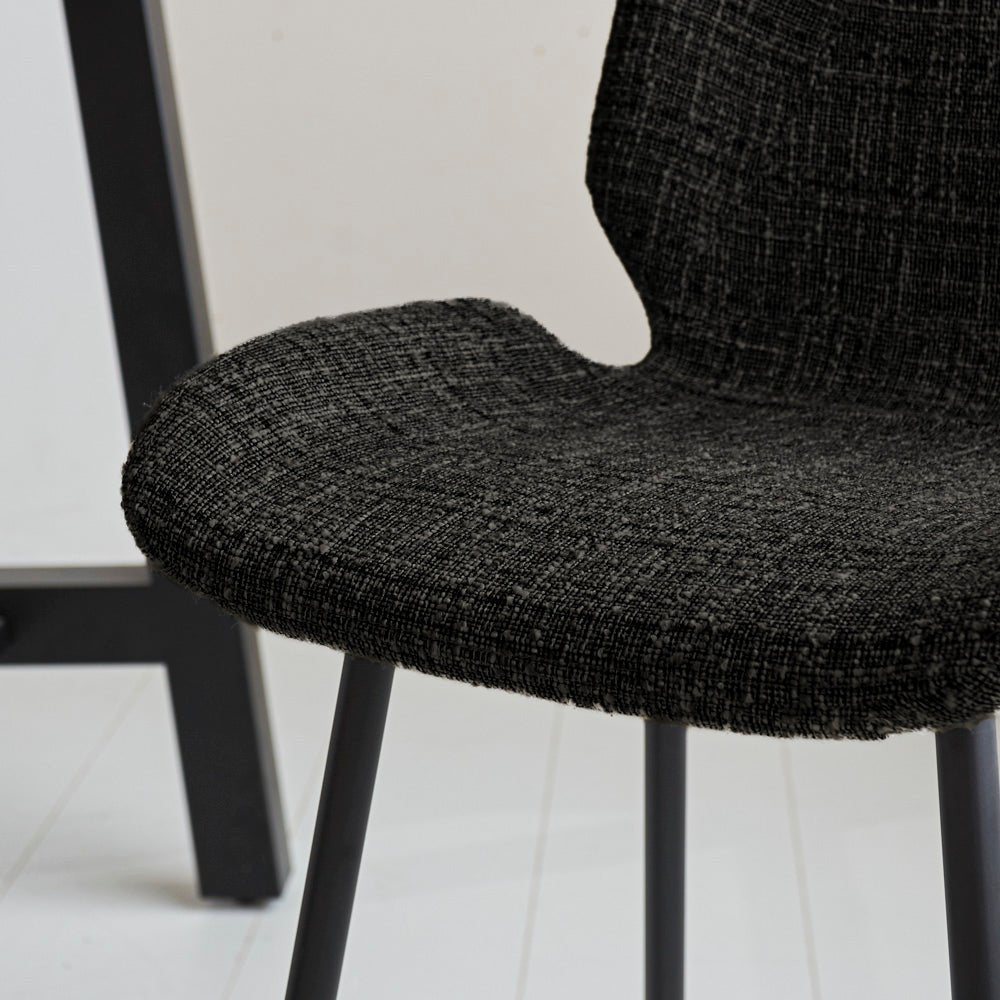 Tabouret de bar Beau 67cm de hauteur d'assise en chenille noir