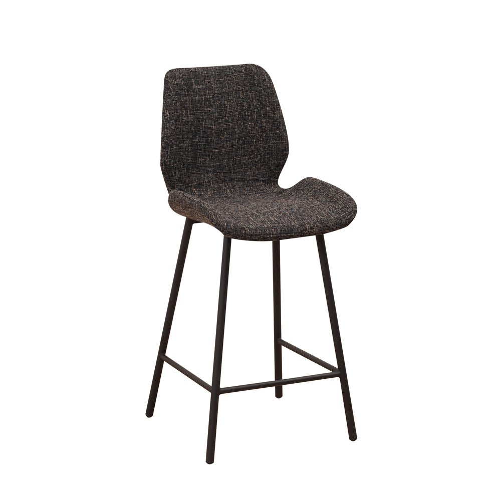 Tabouret de bar Beau 67cm de hauteur d'assise en chenille noir