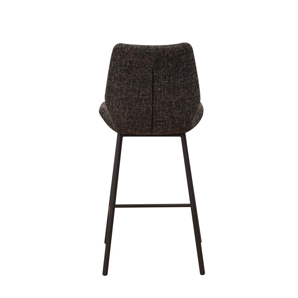 Tabouret de bar Beau 67cm de hauteur d'assise en chenille noir