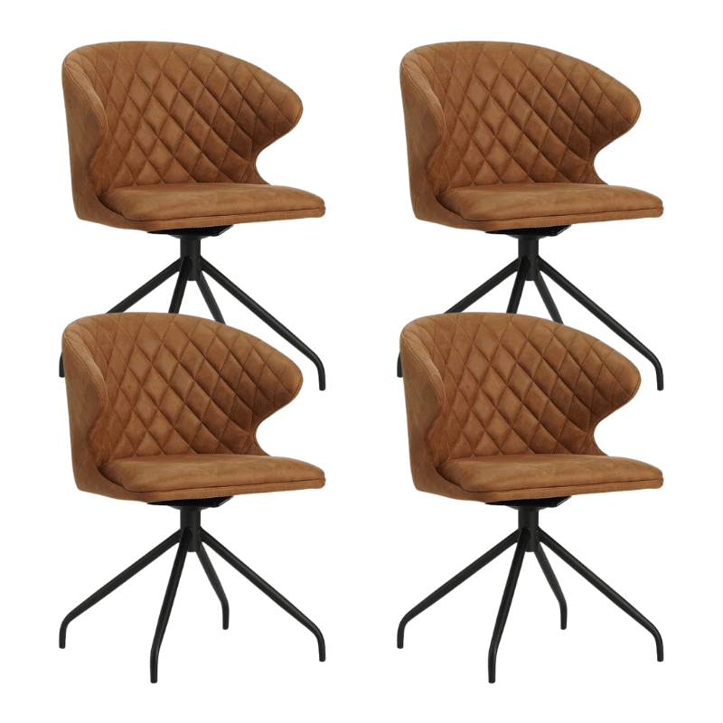 Set van 4 Draaibare Eetkamerstoelen Eloi Cognac