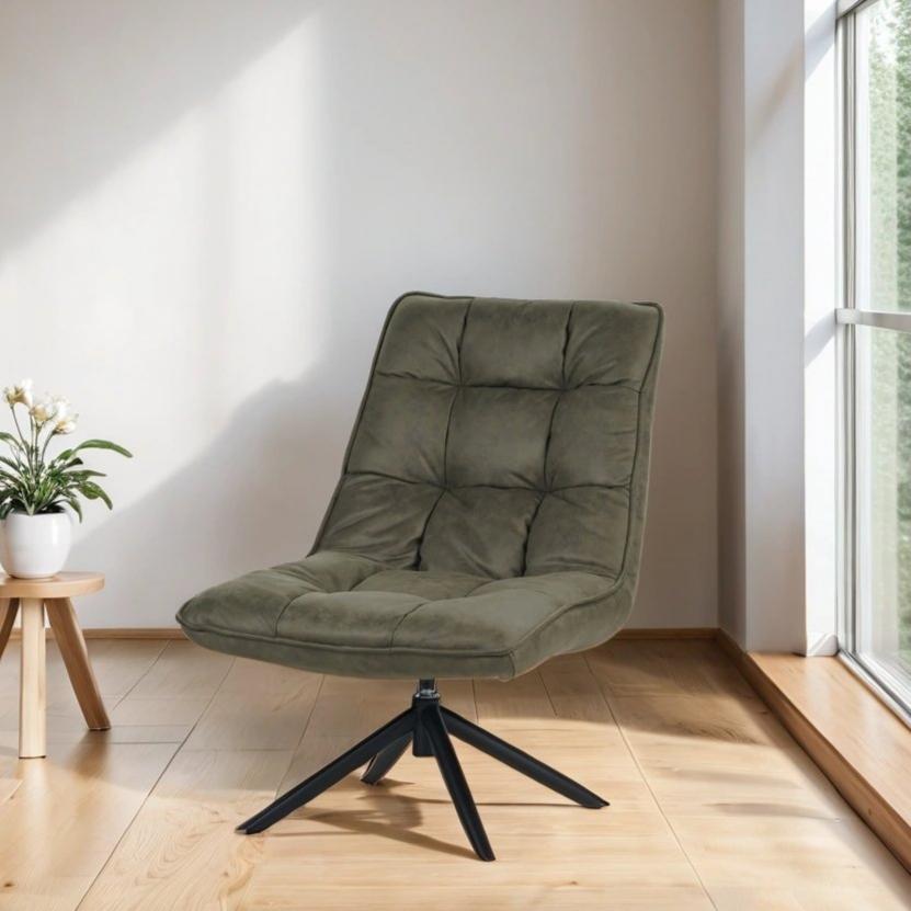 Draaifauteuil Yuki Groen Eco-leer 360° Draaibaar