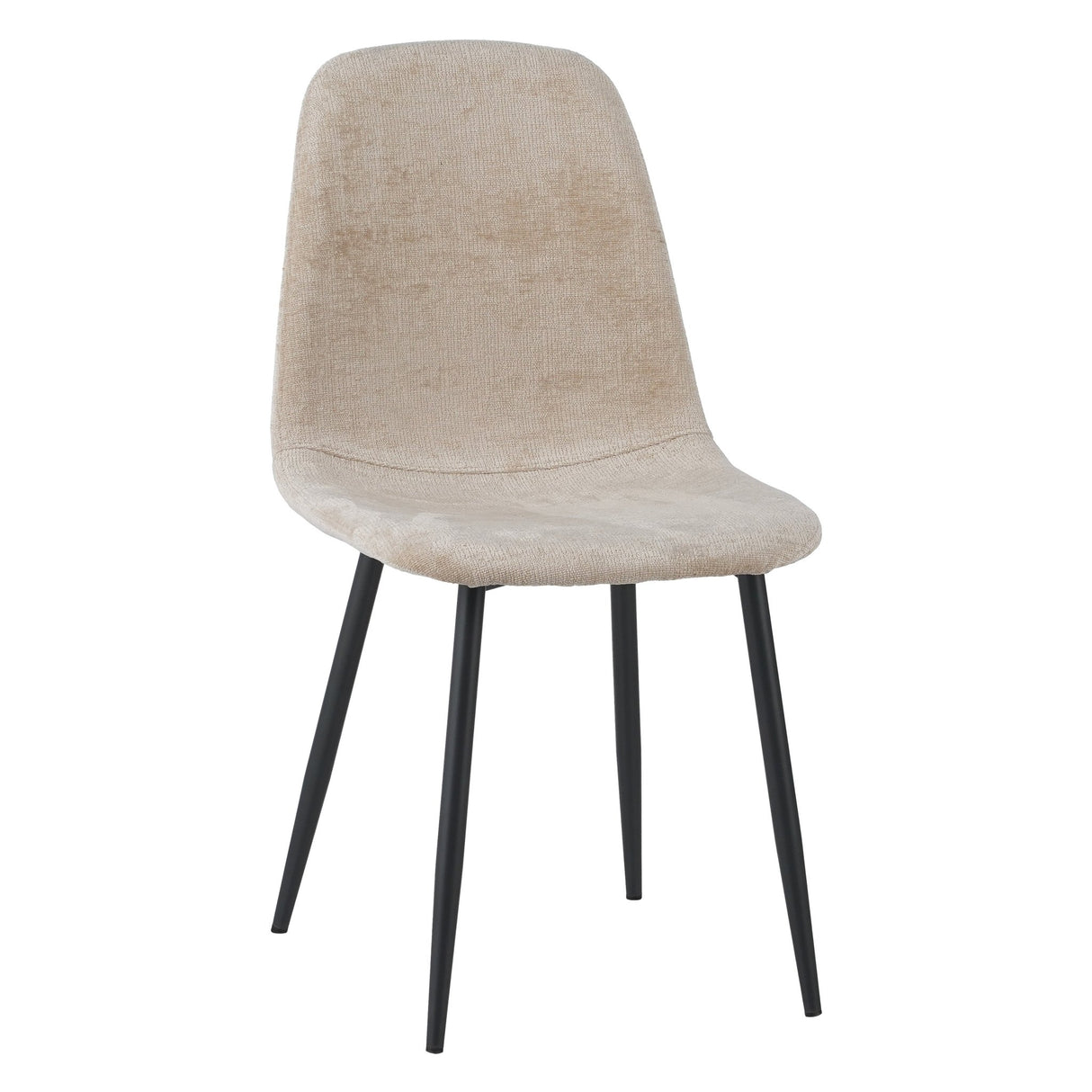 Set van 4 Scandinavische Eetkamerstoelen Beige Chenille Stof Swift - Zonder Armleuningen