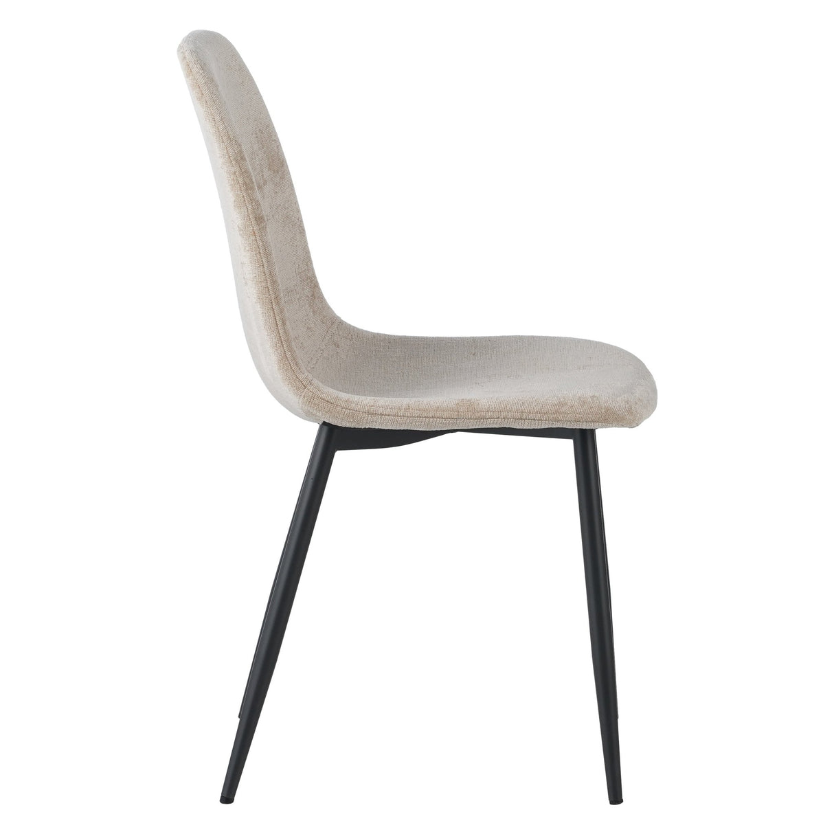 Set van 4 Scandinavische Eetkamerstoelen Beige Chenille Stof Swift - Zonder Armleuningen