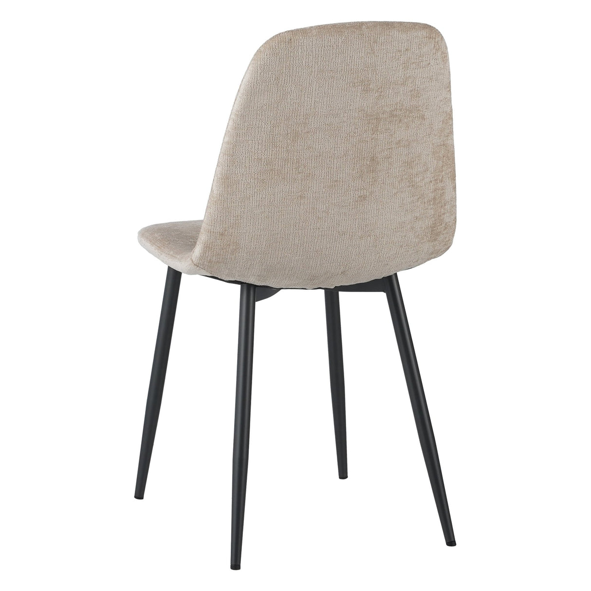 Set van 4 Scandinavische Eetkamerstoelen Beige Chenille Stof Swift - Zonder Armleuningen