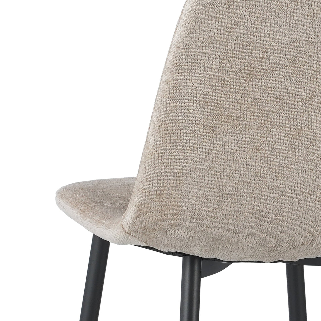 Set van 4 Scandinavische Eetkamerstoelen Beige Chenille Stof Swift - Zonder Armleuningen