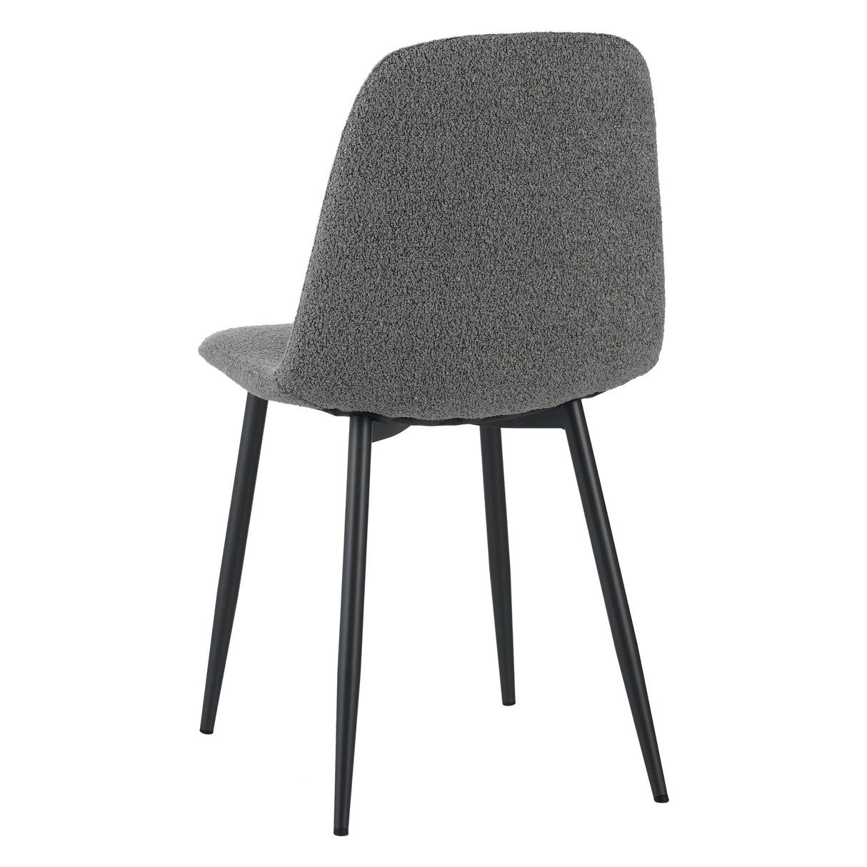Ensemble de 4 chaises de salle à manger scandinaves en tissu bouclé gris Swift - Sans accoudoirs
