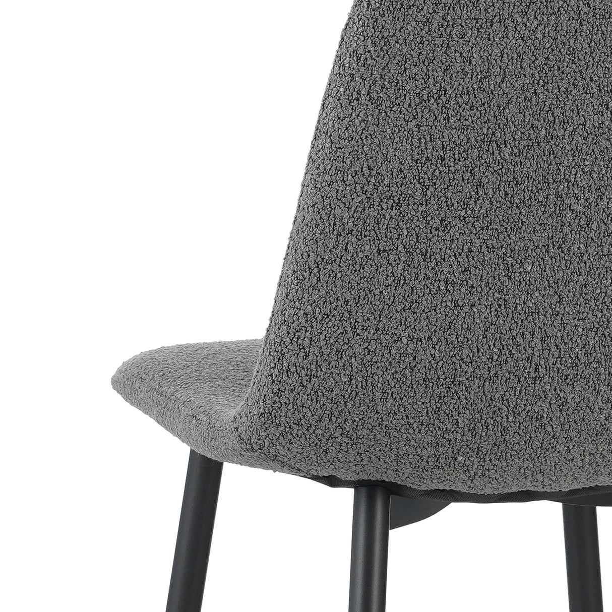 Ensemble de 4 chaises de salle à manger scandinaves en tissu bouclé gris Swift - Sans accoudoirs