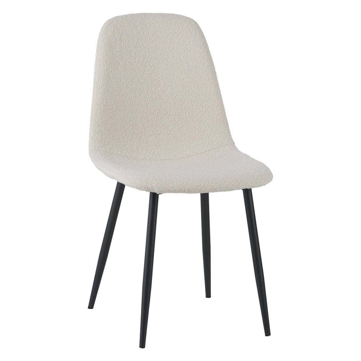Ensemble de 4 chaises de salle à manger scandinaves en tissu bouclé crème Swift - Sans accoudoirs