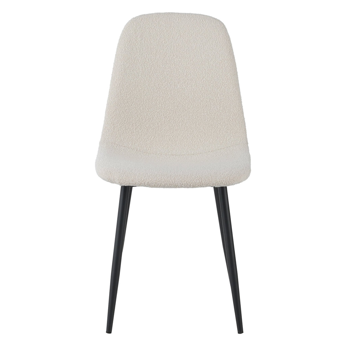 Ensemble de 4 chaises de salle à manger scandinaves en tissu bouclé crème Swift - Sans accoudoirs