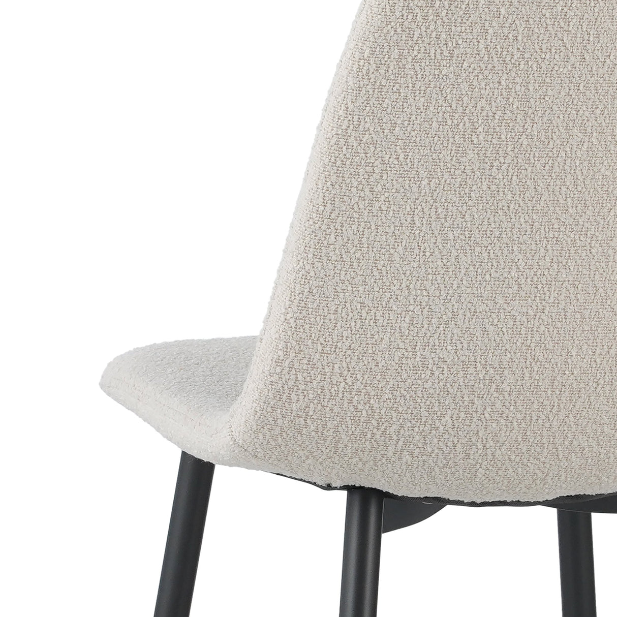 Ensemble de 4 chaises de salle à manger scandinaves en tissu bouclé crème Swift - Sans accoudoirs