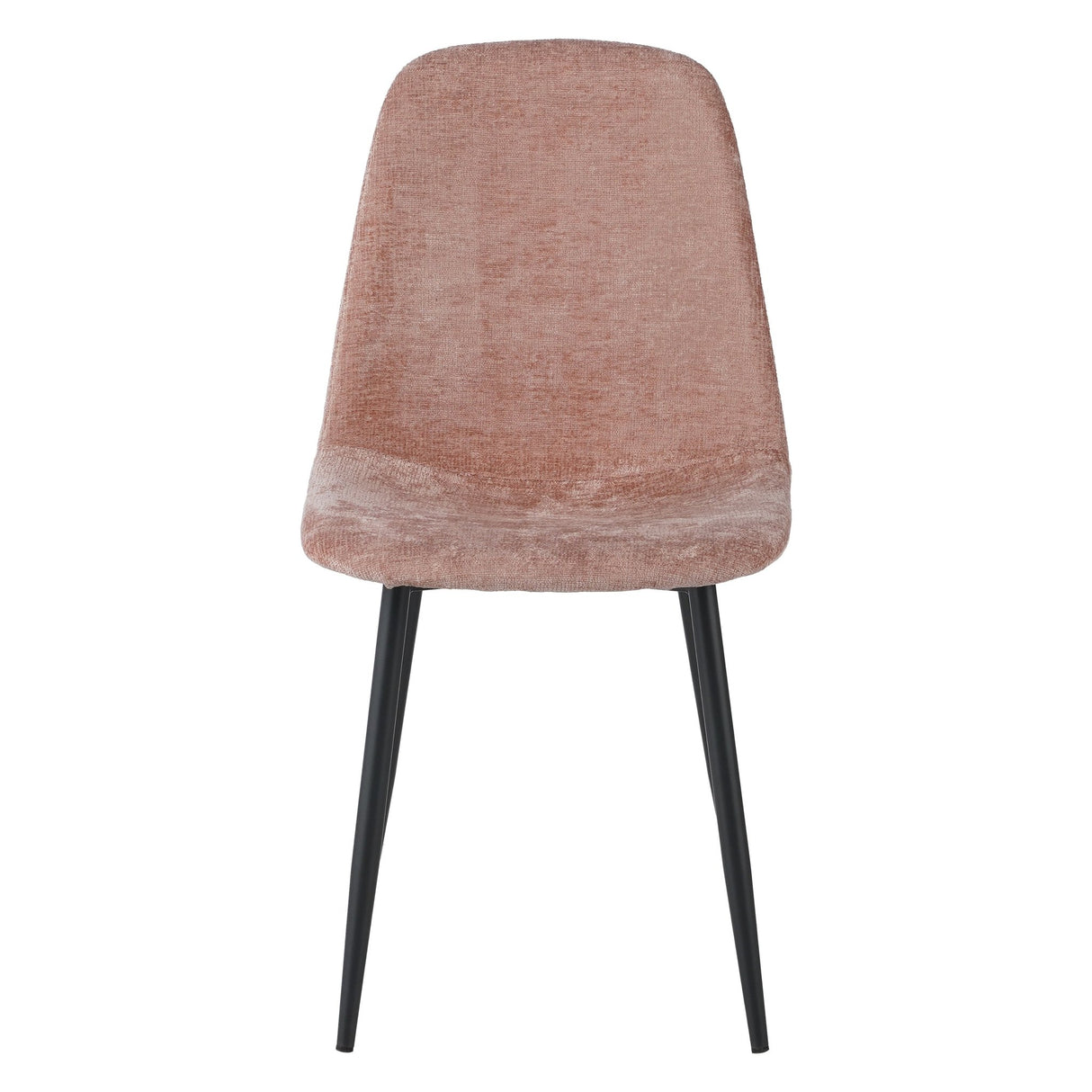 Ensemble de 4 chaises de salle à manger scandinaves en chenille rose ancien Swift - Sans accoudoirs
