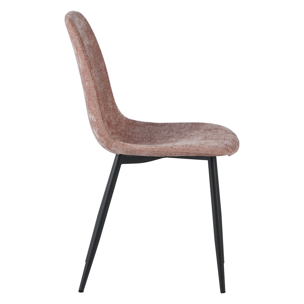 Ensemble de 4 chaises de salle à manger scandinaves en chenille rose ancien Swift - Sans accoudoirs