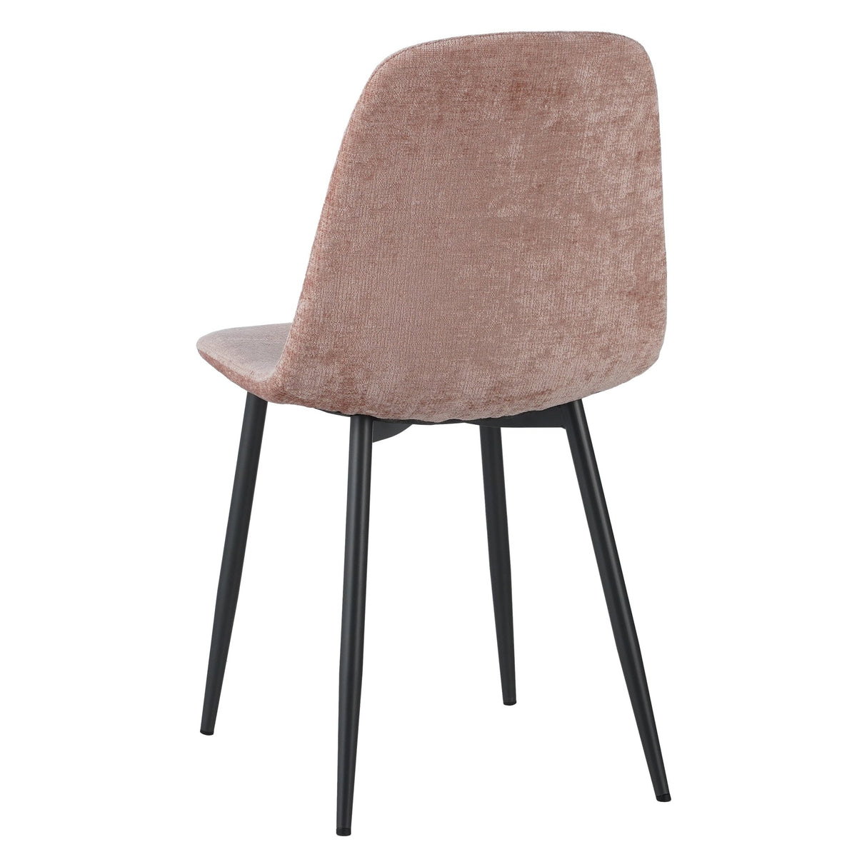 Ensemble de 4 chaises de salle à manger scandinaves en chenille rose ancien Swift - Sans accoudoirs