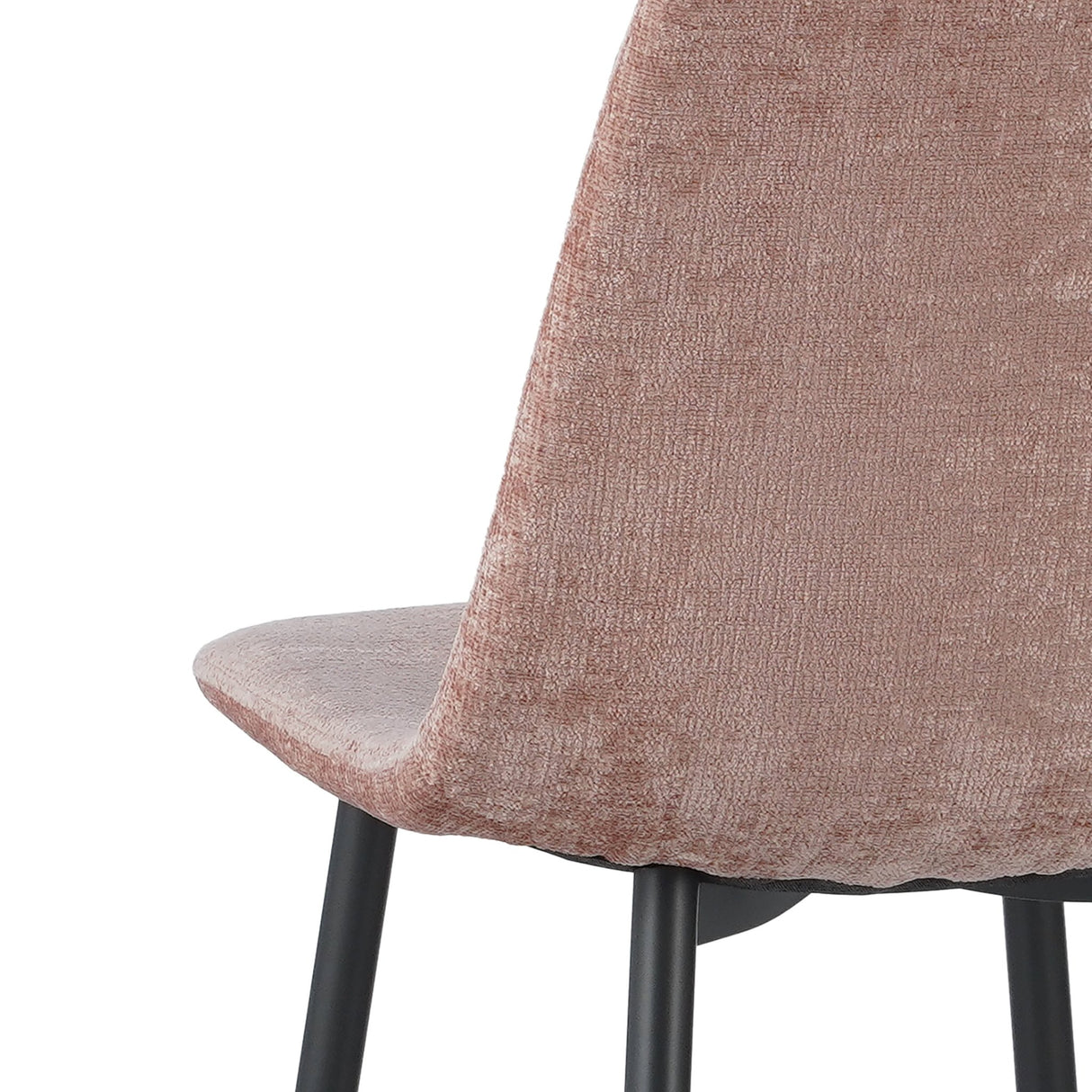 Ensemble de 4 chaises de salle à manger scandinaves en chenille rose ancien Swift - Sans accoudoirs