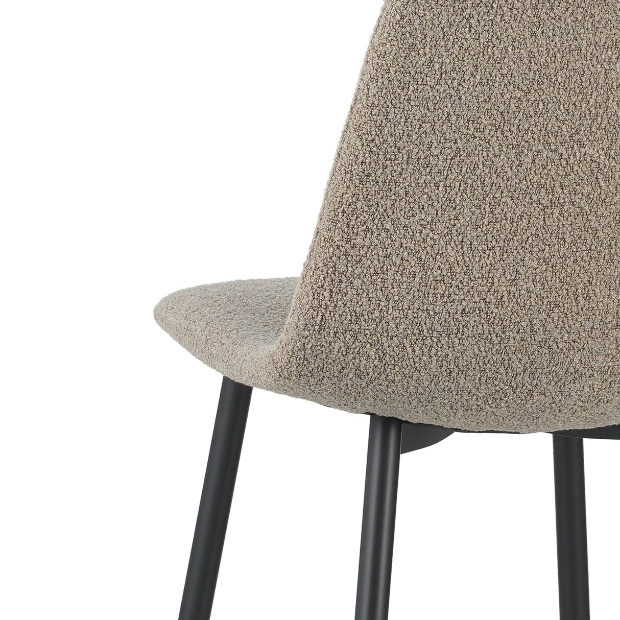 Ensemble de 4 chaises de salle à manger scandinaves en tissu bouclé Latte Swift - Sans accoudoirs