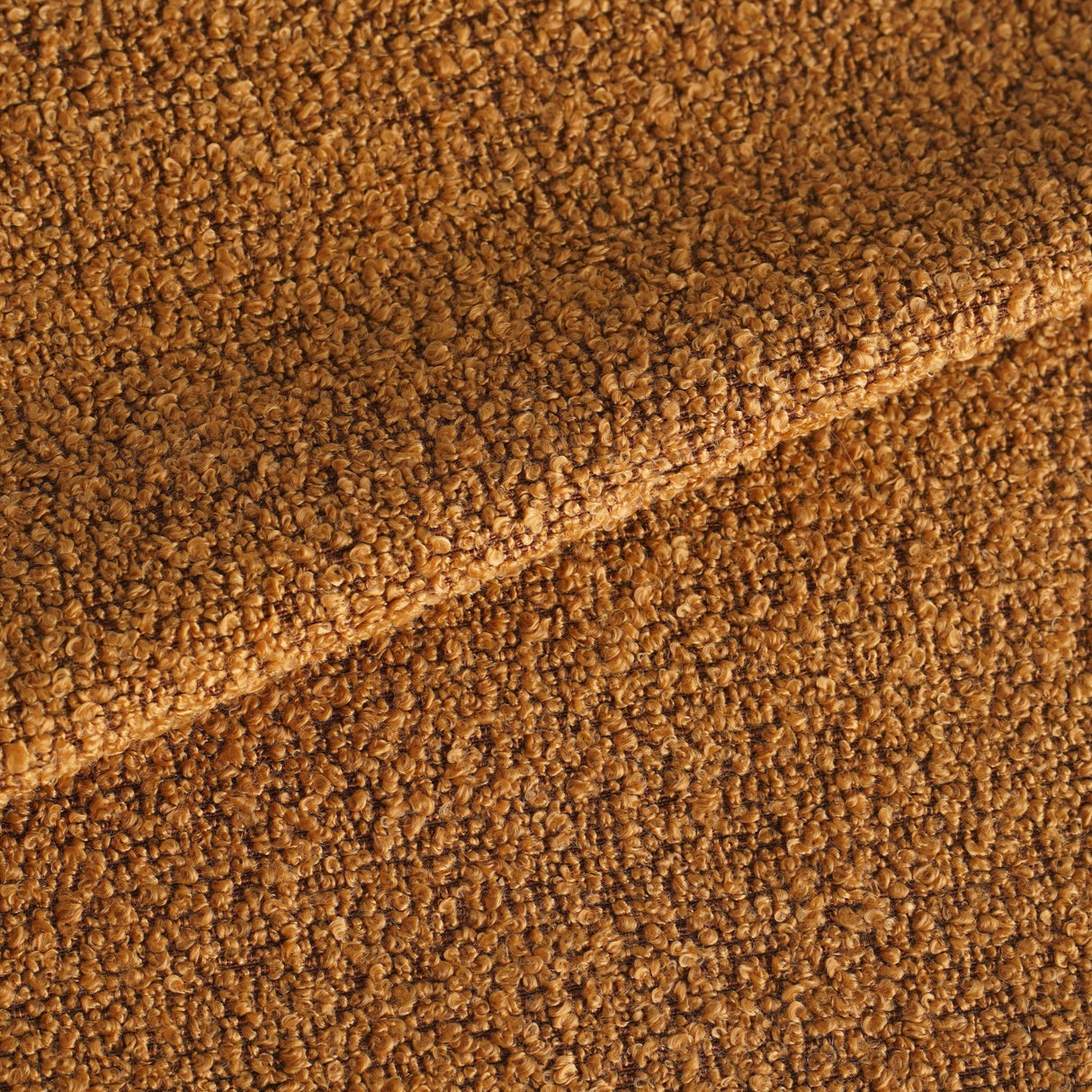 Chaise de salle à manger moderne en tissu bouclé cuivre Sway - cadre en chrome - sans accoudoirs