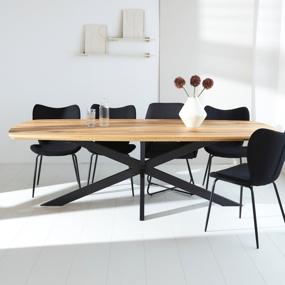 Table à manger Mikkel Chêne Danois Ovale Cadre Matrix Grand