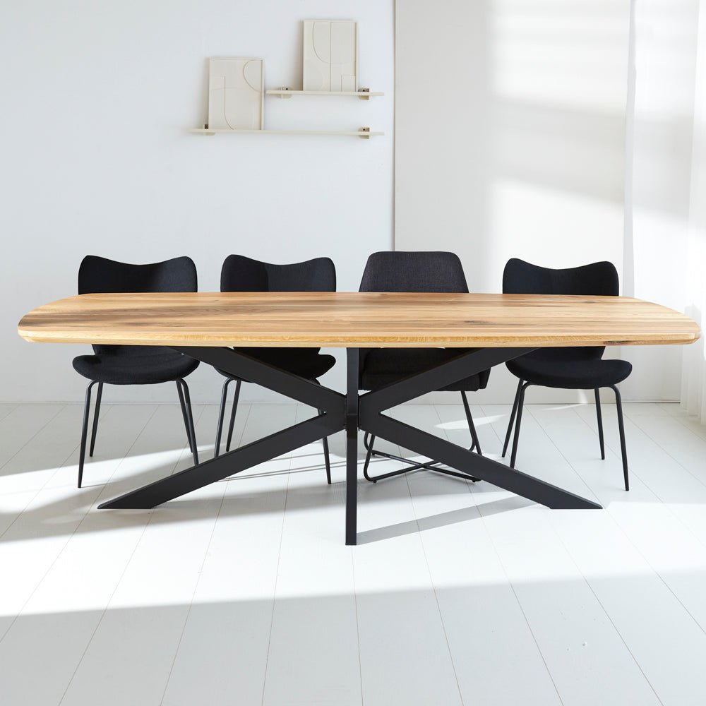 Table à manger Mikkel Chêne Danois Ovale Cadre Matrix Grand