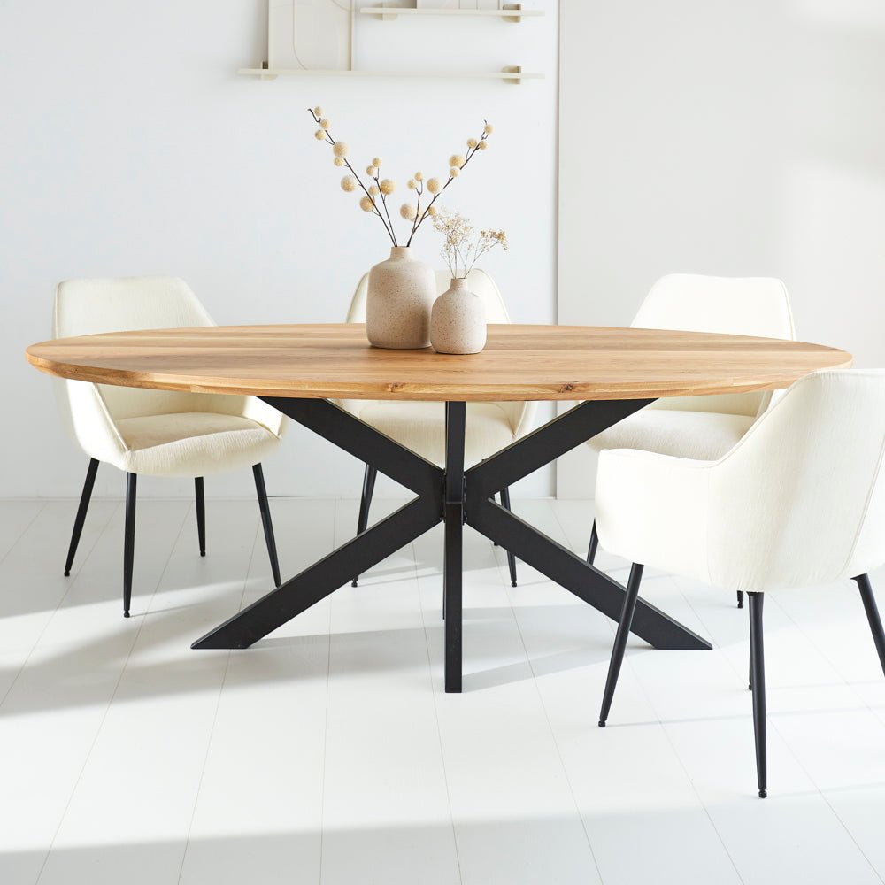 Table à manger Odin chêne ovale structure matricielle petite