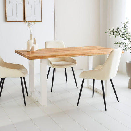 Eettafel Milas Eikenhout U-poot Wit