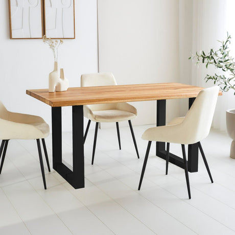Eettafel Milas Eikenhout U-poot Zwart