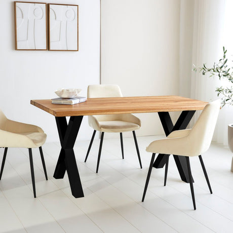 Eettafel Milas Eikenhout X-poot Zwart