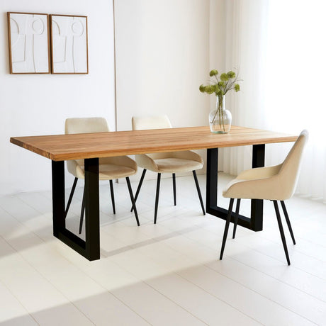 Eettafel Milas Eikenhout U-poot Zwart