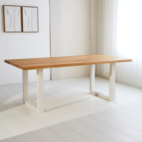 Eettafel Milas Eikenhout U-poot Wit