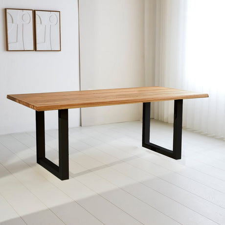 Eettafel Milas Eikenhout U-poot Zwart