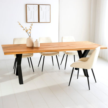 Eettafel Milas Eikenhout X-poot Zwart