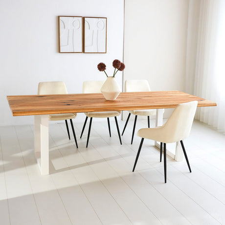 Eettafel Milas Eikenhout U-poot Wit