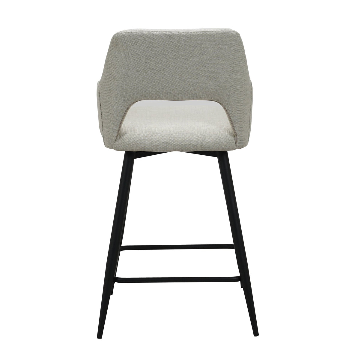 Tabouret de bar rotatif en tissu beige Skye - Hauteur d'assise 67 cm - Avec accoudoirs